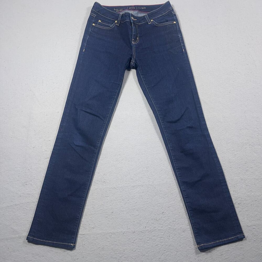 Kate Spade‎ Perry Street Jeans Women 26 Dark Wash Skinny Mid Rise Play Hooky